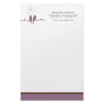 Little Birdies Custom Designer Stationery (purple)