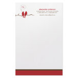 Little Birdies Custom Designer Stationery (red)