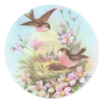 Little Birdies Round Sticker