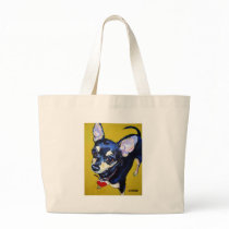 Little Bitty Chihuahua - Black and Tan Chihuahua Tote Bags