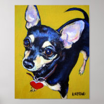 Little Bitty Chihuahua - Black and Tan Chihuahua Posters