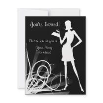 Little Black Dress Silhouette Custom Invitations