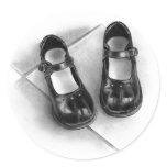 LITTLE BLACK SHOES: PENCIL ART: REALISM stickers