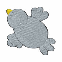 Little Blue Bird Embroidery Pattern Embroidered Polo Shirt