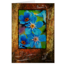 LIttle Blue Flowers-Framed Greeting Cards