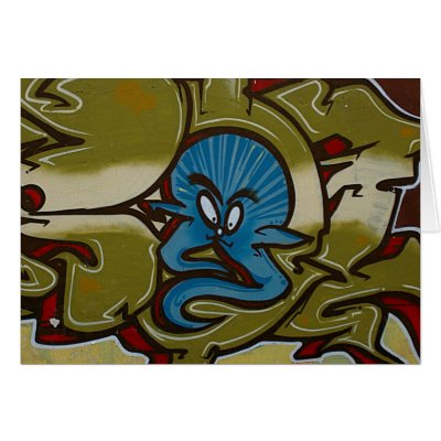 Little blue ghost graffiti cards by OutOfLimits