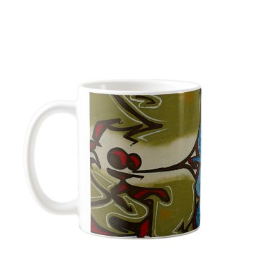 Little blue ghost graffiti mug by OutOfLimits