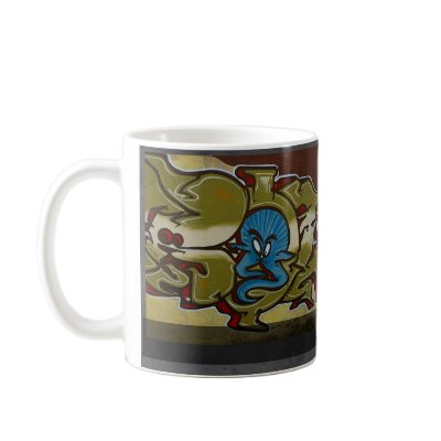 Little blue ghost graffiti mug by OutOfLimits