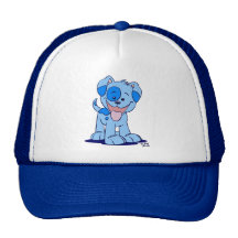 Little blue puppy trucker hat