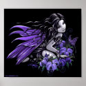 "Little Blue" Violet Butterfly Flower Fairy Poster posters