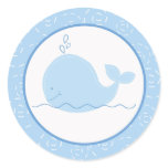 Little Blue Whale Envelope Seals / Toppers 20 Round Stickers