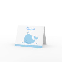 Little Blue Whale Folded Thank you notes Greeting Card