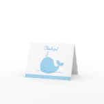 Little Blue Whale Folded Thank you notes cards