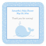 Little Blue Whale SQUARE Favour Sticker