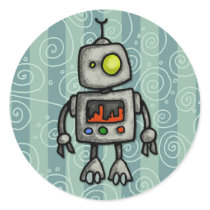 little bot round sticker