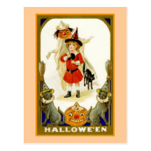 Little Boy Halloween Postcards