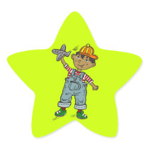 Little Boy With Aeroplane Stickers
