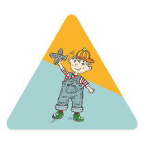 Little Boy With Aeroplane Stickers