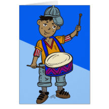 Little Boy With Drums Greeting Card