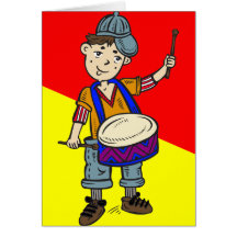 Little Boy With Drums Greeting Card