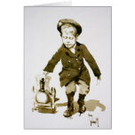 Little Boy with Toy Train Card