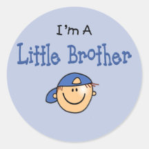 Little Brother  Face Round Sticker