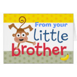little brother monkey greeting cards