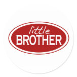 Little Brother (oval) Round Stickers