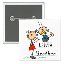 Little Brother with Big Sister Tshirts Pinback Buttons
