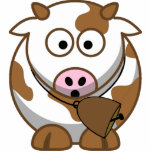 Little Brown Cow with Cowbell photo sculptures
