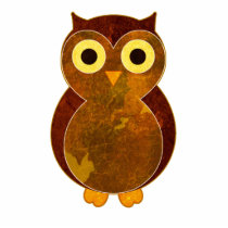 Little Brown Owl Sculpture Pin Photo Cut Out