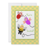 Little Bugs Ladybug, Bumble Bee, Butterfly Party invitations
