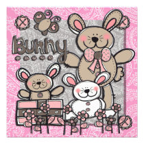 Little Bunnies Birthday Invitation invitations