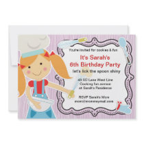 Little Chef Cooking and baking party for girl Custom Invitations