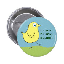 Little Chick on Meadow Pinback Buttons