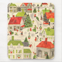 Little Christmas Village Mouse Pads