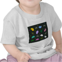 Little Colourful Birds Pattern on Black Shirt