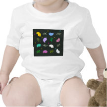 Little Colourful Birds Pattern on Black Shirts