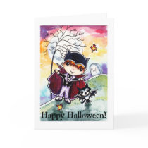 Little Count Batty halloween greeting card