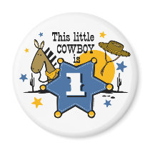 Little Cowboy 1st Birthday Magnet