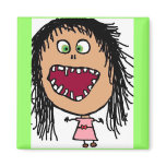 Little Crazy Eye Cartoon Girl magnets