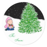Little Cyndi Christmas Gift Wrap Sticker