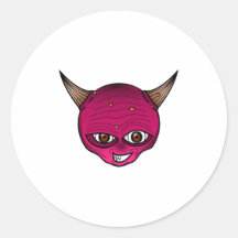 Little Devil Cartoon Head Face Horns Graphic Ympe Stickers