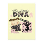Little Diva 3rd Birthday Tshirts and Gifts Postcard