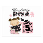 Little Diva 5th Birthday Tshirts and Gifts Postcards