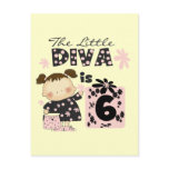 Little Diva 6th Birthday Tshirts and Gifts Postcard