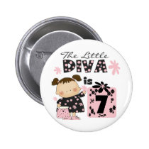 Little Diva 7th Birthday Tshirts and Gifts buttons