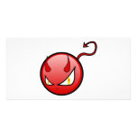 Little Evil Round Devil with an Arrow Tail Custom Photo Card