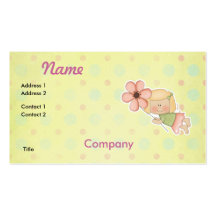 Little Fairy Girl with Flower Business Card Template