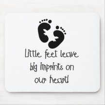 Little Feet Big Imprints Black Mousemats